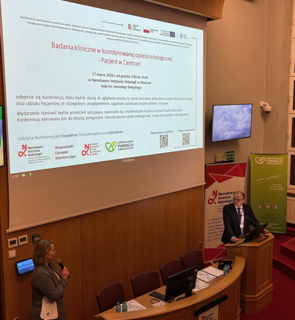 Wydarzenie- Badania kliniczne w koordynowanej opiece onkologicznej - Pacjent w Centrum - przemawia Marek Kentnowski