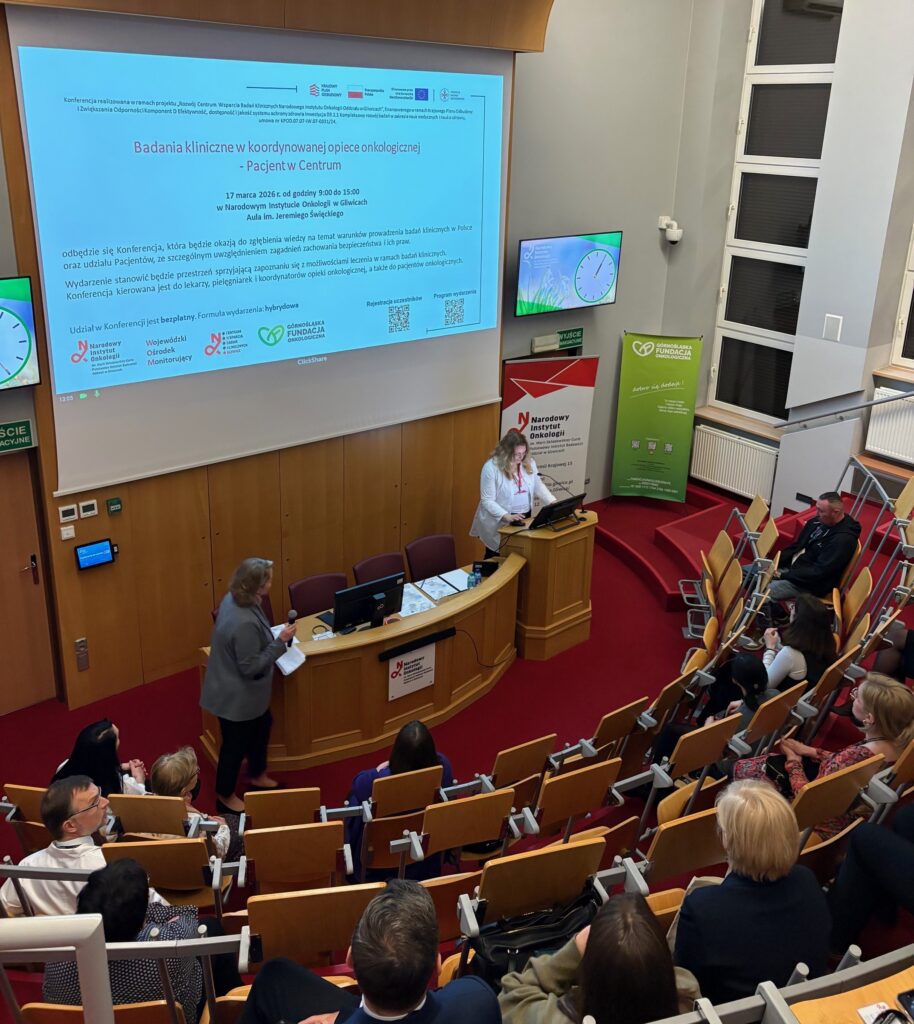 Wydarzenie- Badania kliniczne w koordynowanej opiece onkologicznej - Pacjent w Centrum - przemawia Urszula Kacorzyk