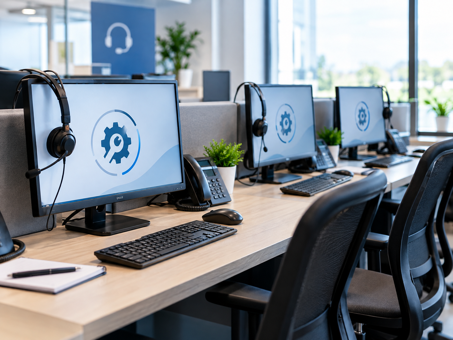 stanowiska pracy call center - przerwa techniczna